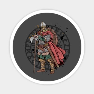 Viking warrior with axe and shield Magnet